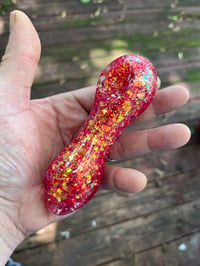 Image 1 of Enflamed Freezable Glitter Glass Pipe Color Changing Pipe