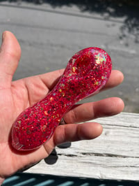 Image 2 of Enflamed Freezable Glitter Glass Pipe Color Changing Pipe