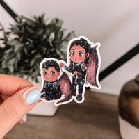 Image 1 of Cassian & Azriel “Wingspan” Star Glitter Vinyl Sticker