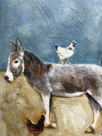 Image 4 of Betty and her donkey mixed media painting on deep canvas