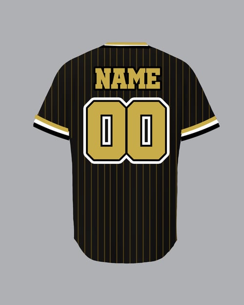 Image of WHS Black & Gold Stripe Button Up Jersey