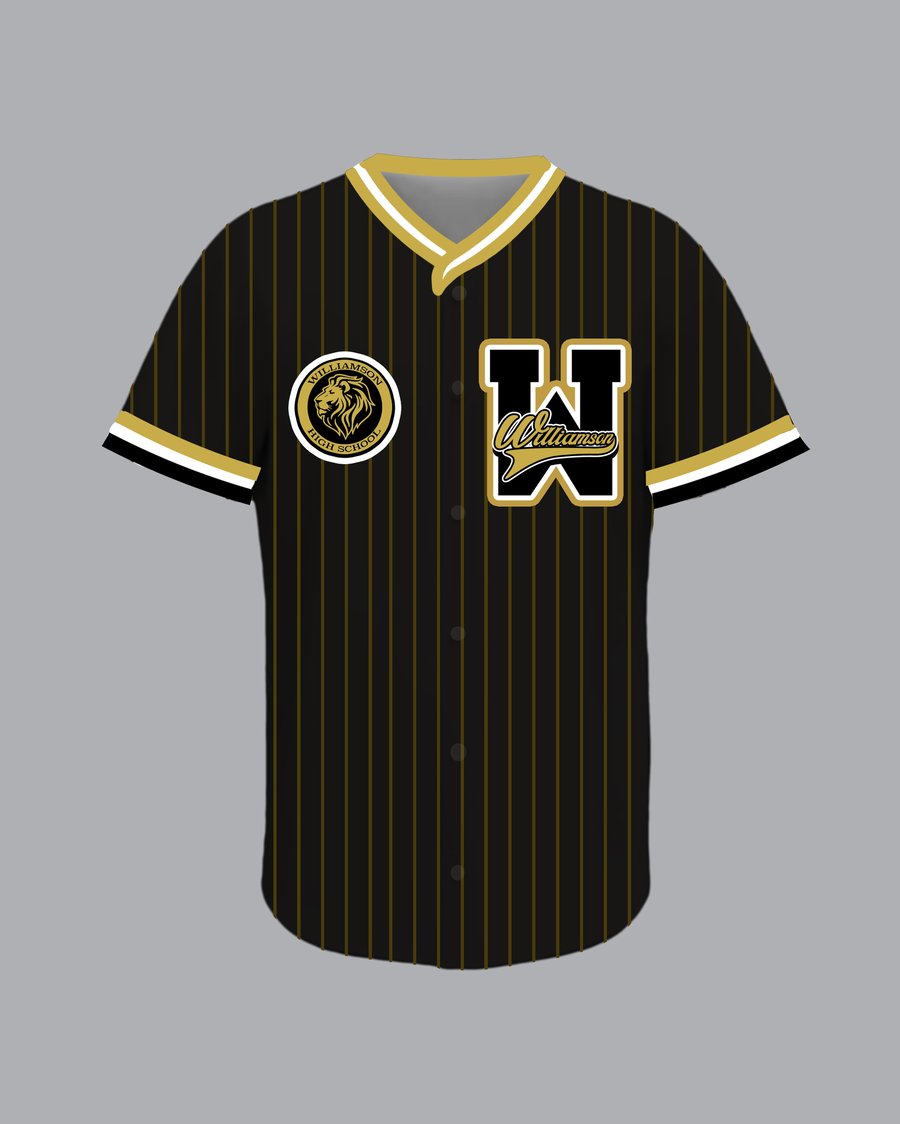 Image of WHS Black & Gold Stripe Button Up Jersey