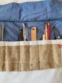 Image 3 of Burlap tools or paint brushes pouch 
