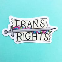 Image 2 of Trans Rights Sword Sticker