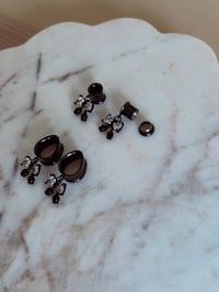 Image 2 of Crystal Rosebud Bows (Black)