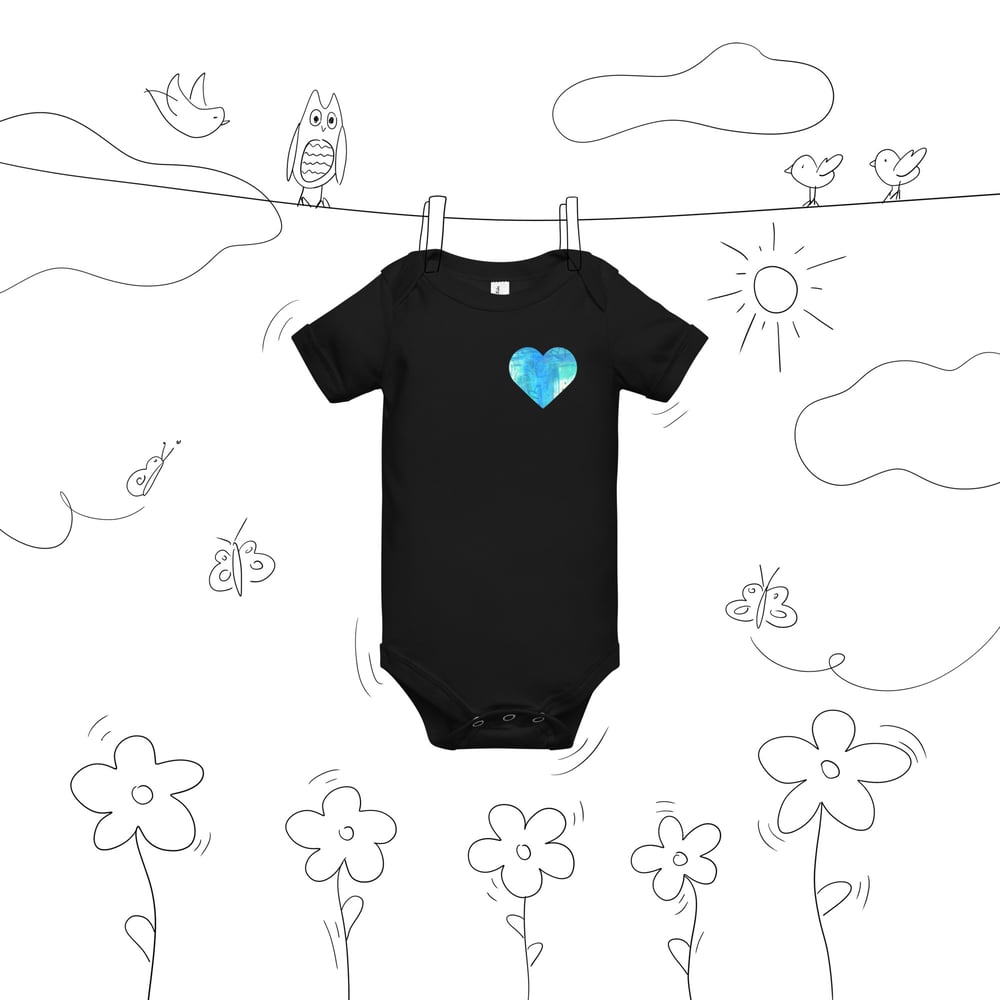 Image of Blue Heart Baby Onesie