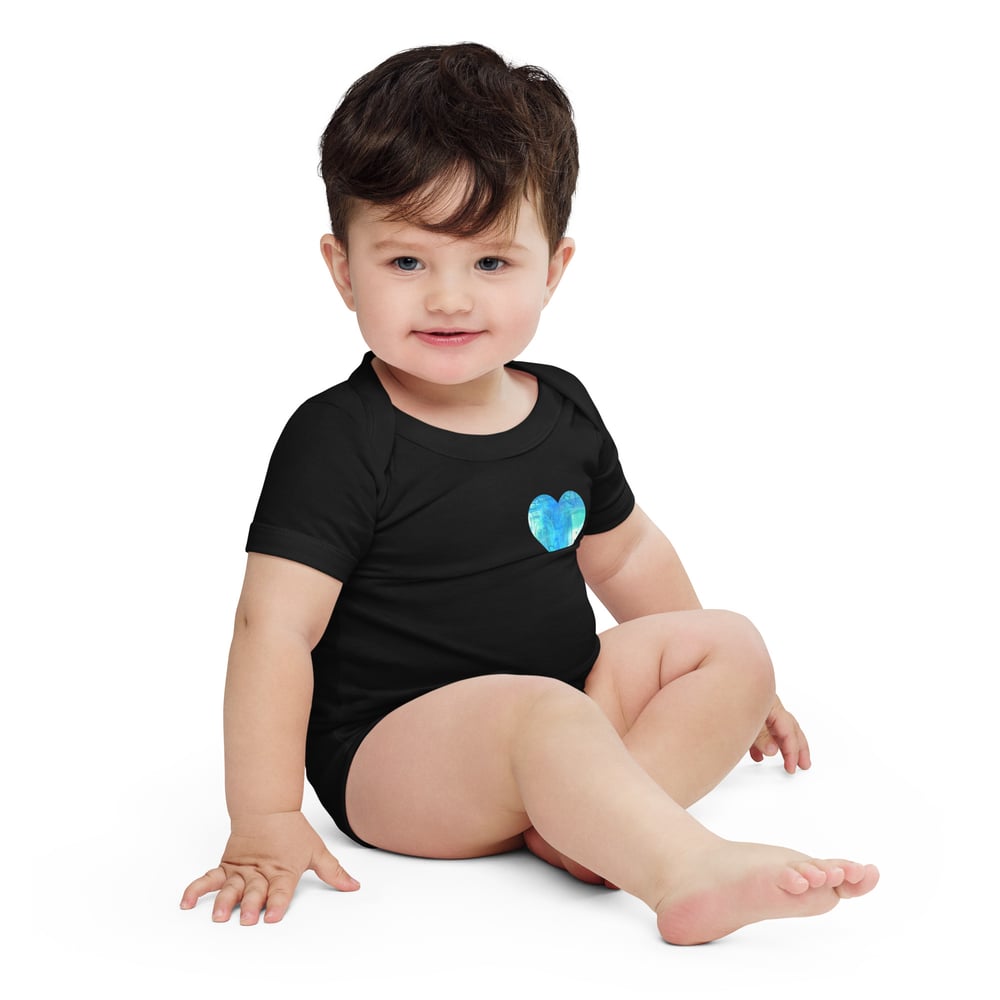 Image of Blue Heart Baby Onesie