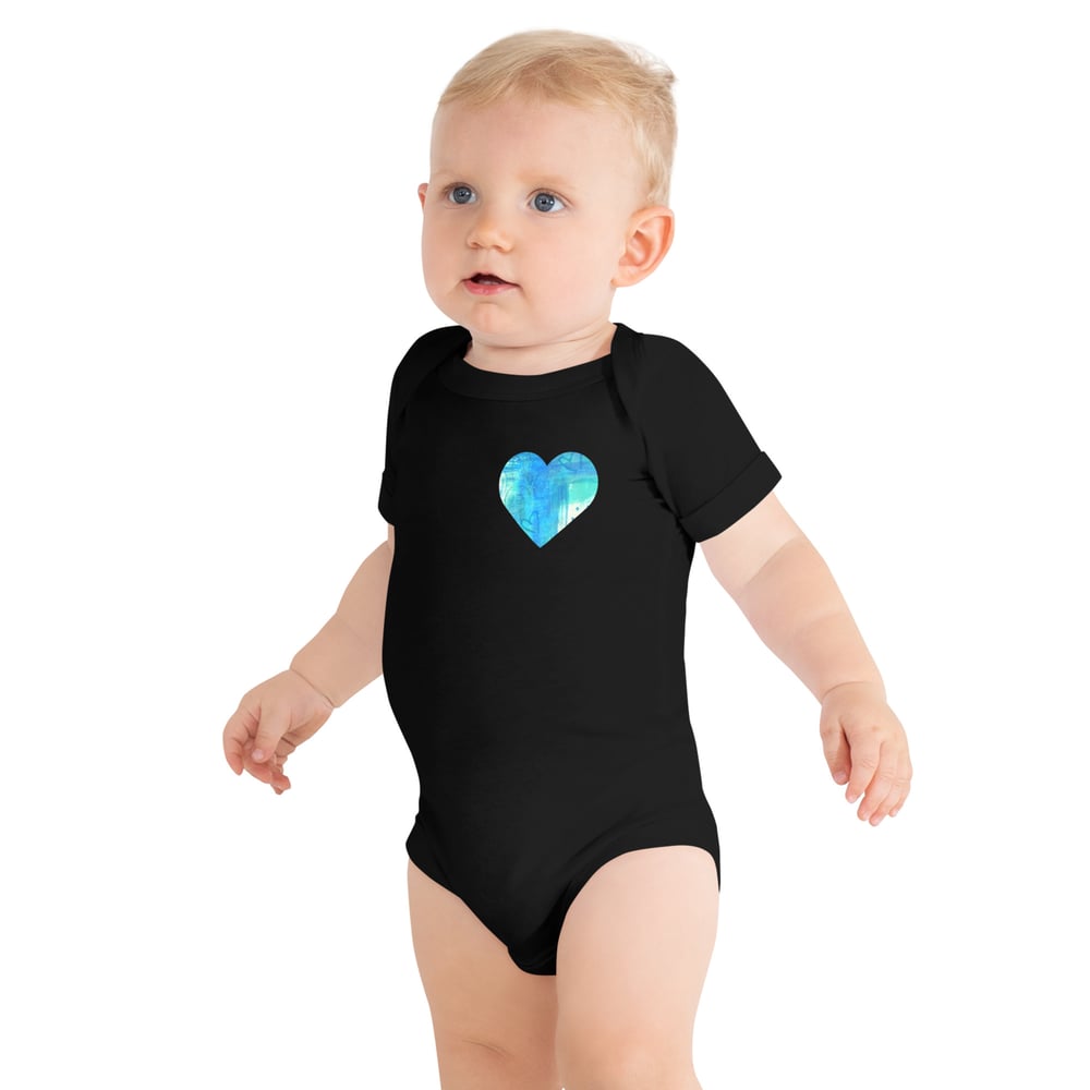 Image of Blue Heart Baby Onesie