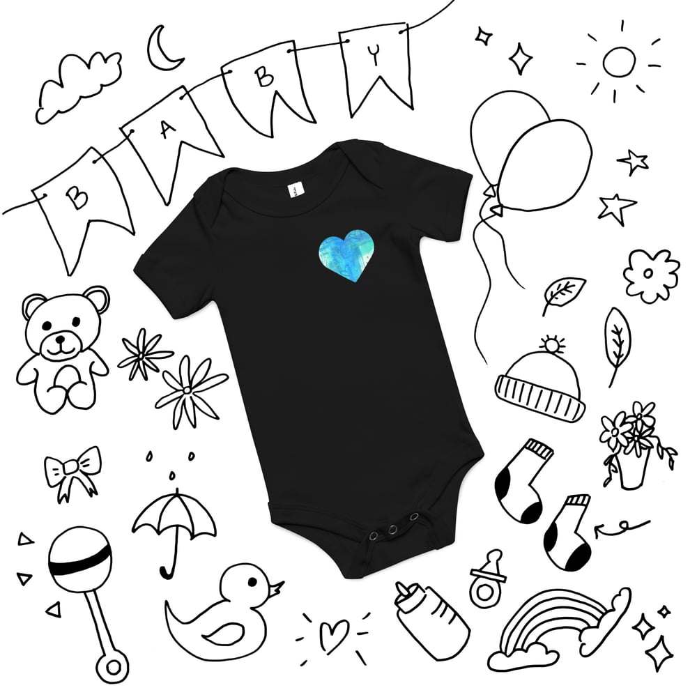 Image of Blue Heart Baby Onesie