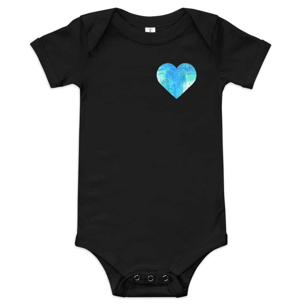 Image of Blue Heart Baby Onesie