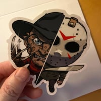 Image 2 of Freddy Vs. Jason 4" Clear Sticker