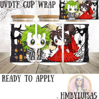Kitty x Beetlejuice UVDTF cup wrap 