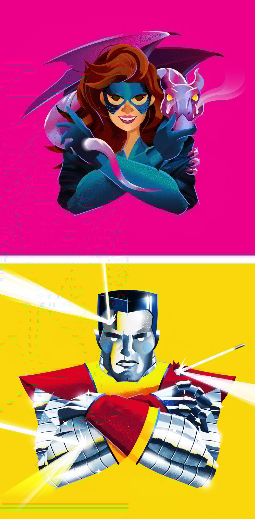 Portrait of Shadowcat (with Lockheed) / Portrait of Colossus