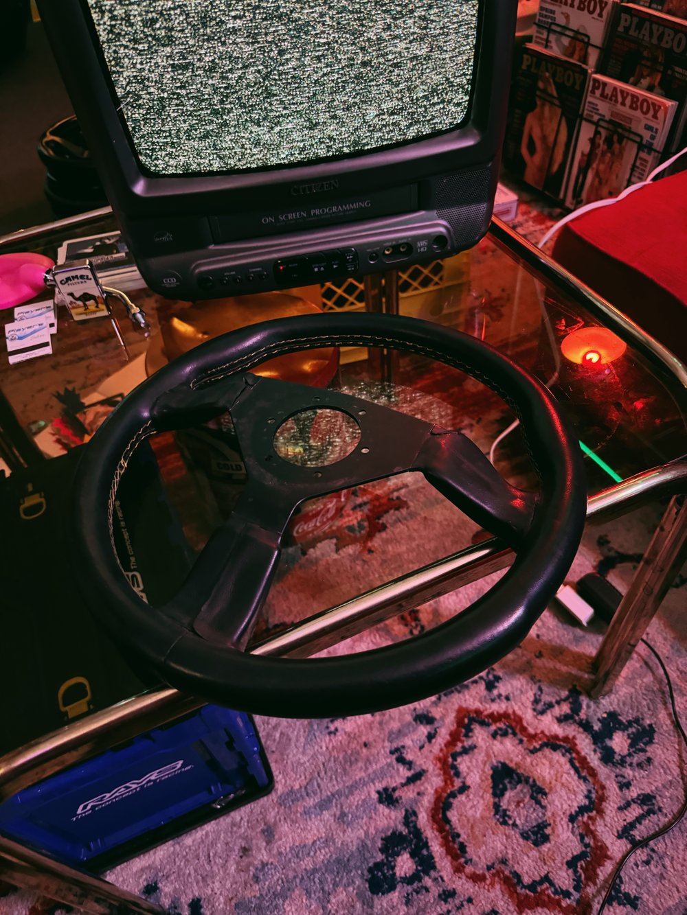 Personal Yellow Logo & Stitch Steering Wheel (350mm)