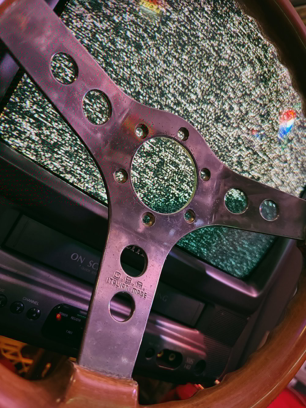 OBA Wood Grain Round Hole Steering Wheel (350mm)