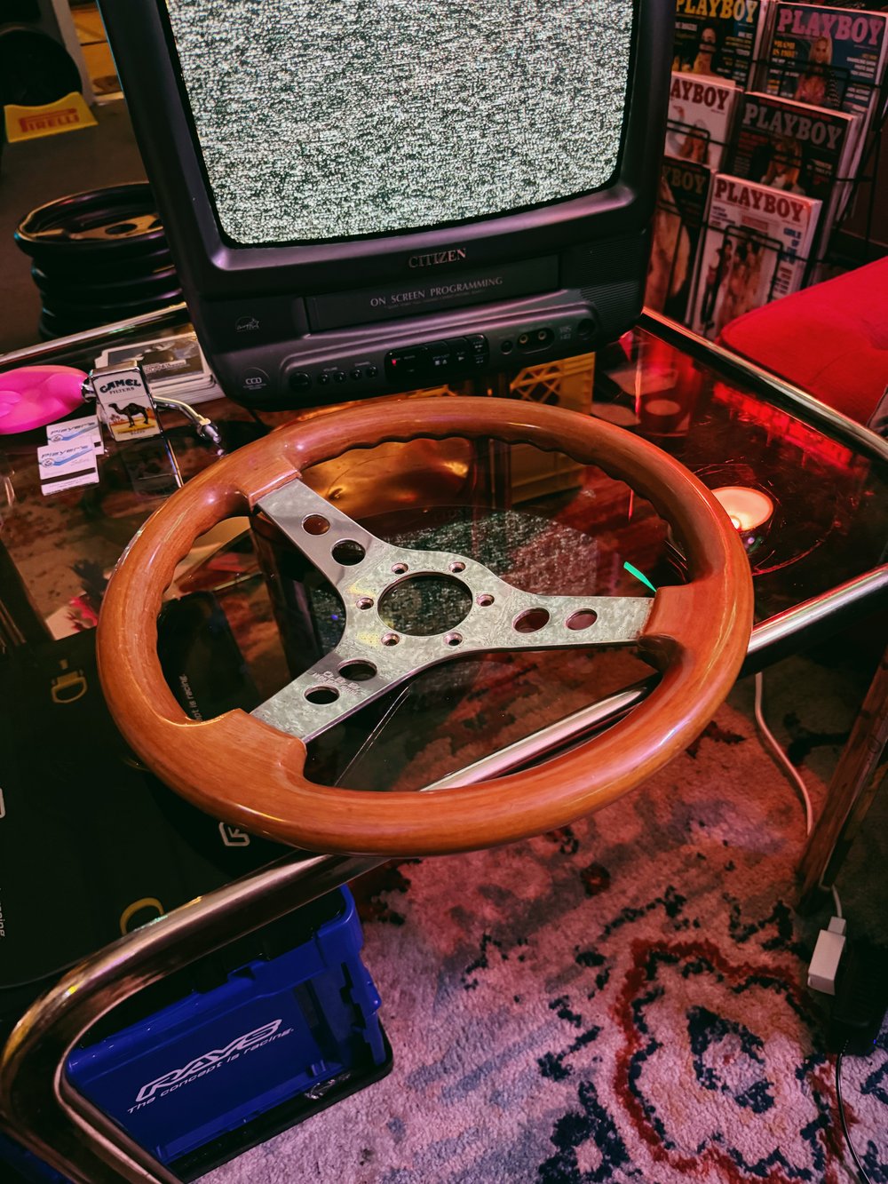 OBA Wood Grain Round Hole Steering Wheel (350mm)