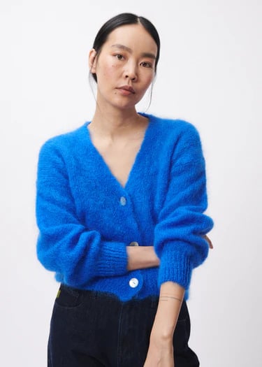 Image of 1-Chaqueta azul eléctrico mohair