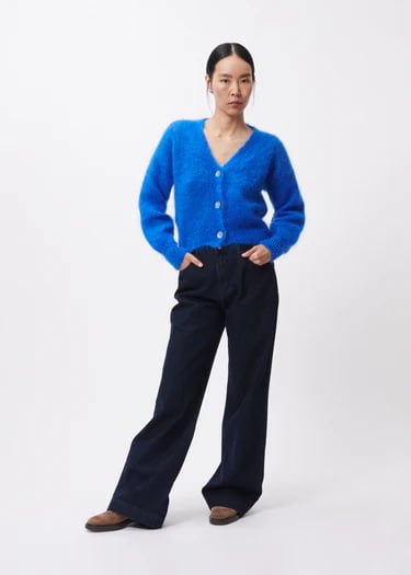 Image of 1-Chaqueta azul eléctrico mohair