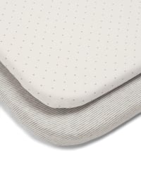 Image 4 of Mamas & Papas Lua Crib & Sheet Bundle - Grey Star / Grey Stripe - SAVE £24 NOW