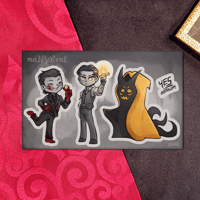 Image 2 of MALEVOLENT sticker sheet/keychain