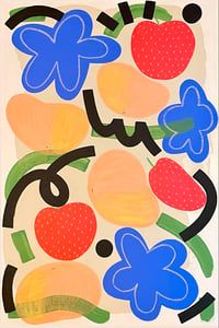 Image 3 of Strawberries and Peaches painting 