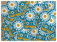 Image 1 of Vote Sticker Vinyl Weather Resistant Mid Mod Style Daisy Sticker