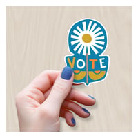 Image 9 of Vote Sticker Vinyl Weather Resistant Mid Mod Style Daisy Sticker