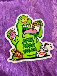 Image 1 of Junk Food Vegan - green ghost sticker