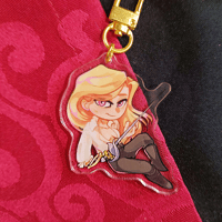 Image 4 of THE LOCKED TOMB keychain | Harrowhark, Gideon, Ianthe