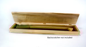 Image of Wooden Maple Backscratcher Box with hinged lid, Keepsake box for one of our Back Scratchers