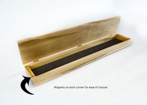 Image of Wooden Maple Backscratcher Box with hinged lid, Keepsake box for one of our Back Scratchers