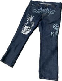 Image 1 of Guapboyz pants -Blue with white Cupid 