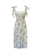Image of Floral Lace Up Bustier Dress