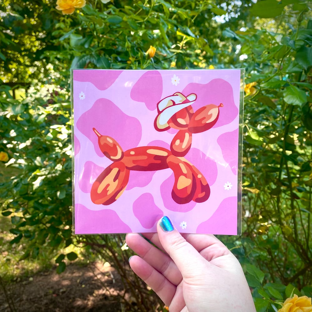 Image of 'Giddy Up Little Doggie' Balloon Dog Print