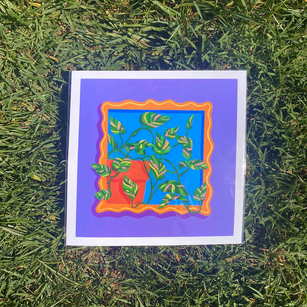 Image of 'Pothos' Plant Portrait Print