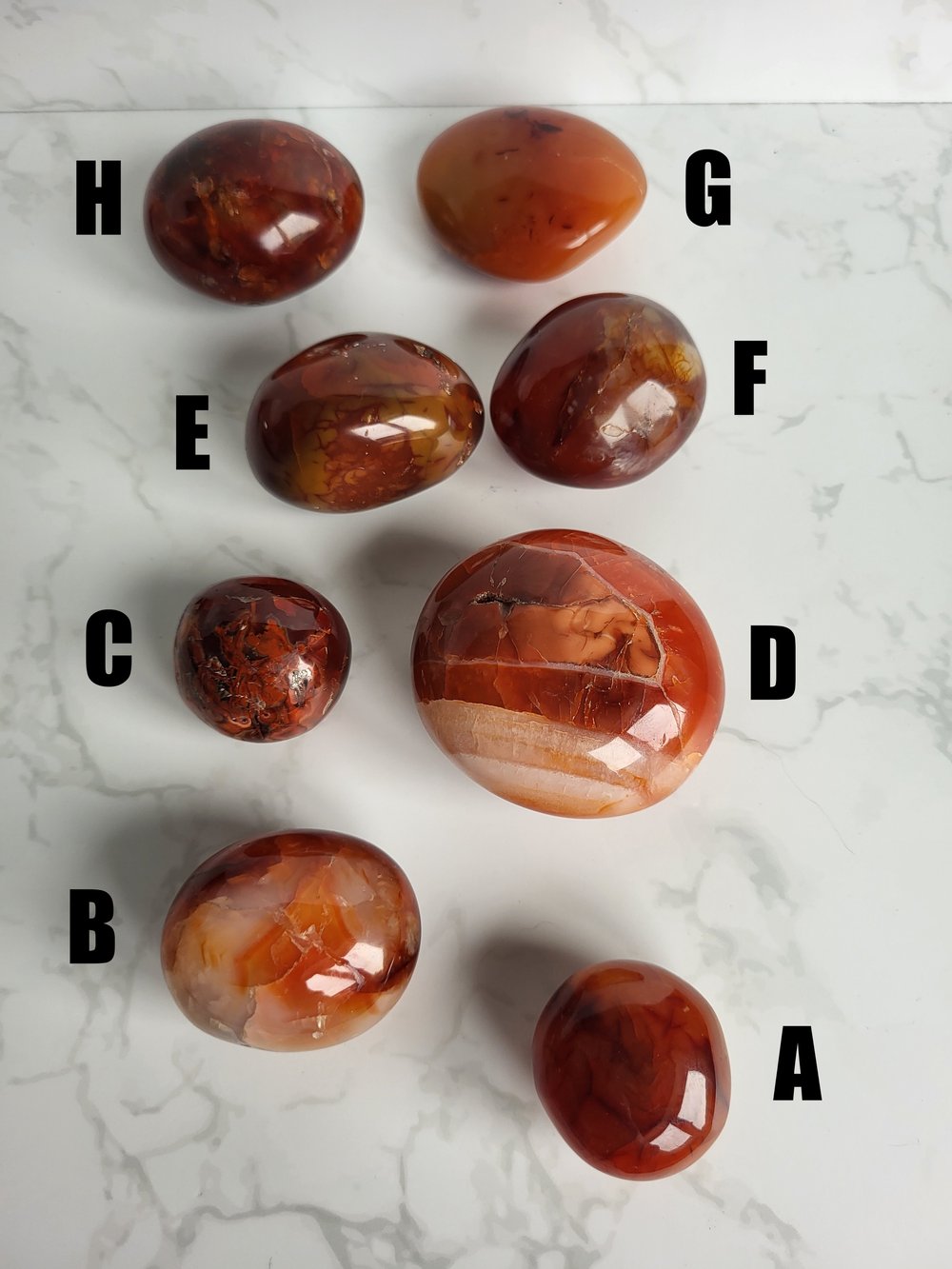 Image of Carnelian Palm Stones Pebble Stones