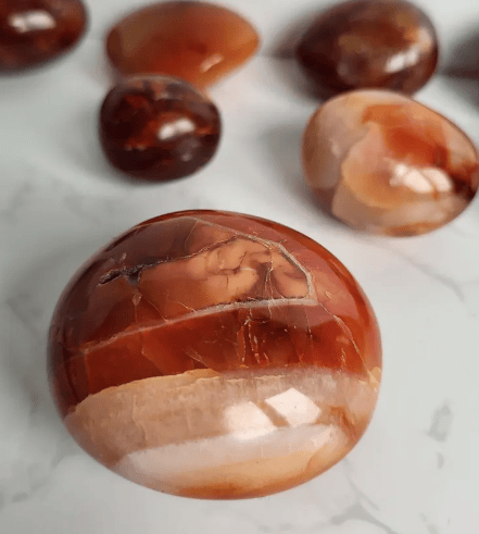 Image of Carnelian Palm Stones Pebble Stones