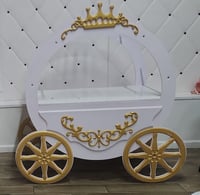 Princess white Candy Cart  with gold  Wheels 