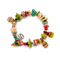 orange and green bracelet