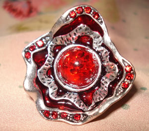 Image of Coloured crystal bloom ring- adjustable