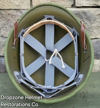 Image 3 of (A) WWII Repro Hawley M-1 Helmet Liner. Rayon Webbing & sweatband. (Nickel Hardware)