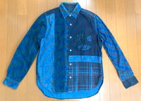 Image 1 of Sunny Sports indigo dyed patchwork shirt, made in Japan, size S