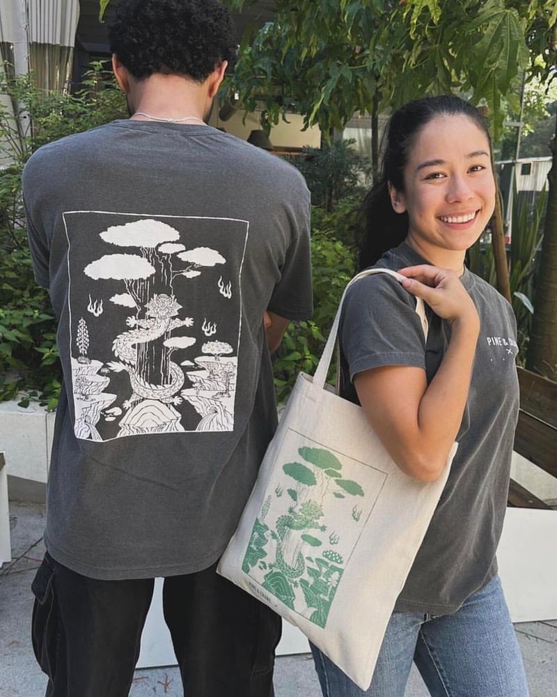 Image of Wood Dragon Tee For Pine And Crane, ON SALE NOW! 20% OFF WITH DISCOUNT CODE "TSHIRT20" 