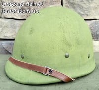 Image 6 of (B) WWII Repro Hawley M-1 Helmet Liner. Rayon Webbing & sweatband. (Nickel Hardware)