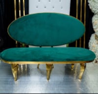 Green gold velvet lady Lounge Loveseat 