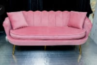 Velvet pink lady Lounge Loveseat 