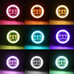 Image of LOWRIDER SPOT LIGHT HALOS (CHROME) 4.5 inch RGB-W LED  (2pcs/set)