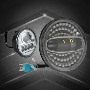 Image of #SUNPIE 7" LED Headlight with 4-1/2 LED Passing Lamps & Bracket Mounting Ring for Harley Davidson