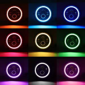Image of #SUNPIE RGB-W LED 7" Motorcycle (BLACK) Headlight for Harley Davidson with 4-1/2 LED Fog Lights $19