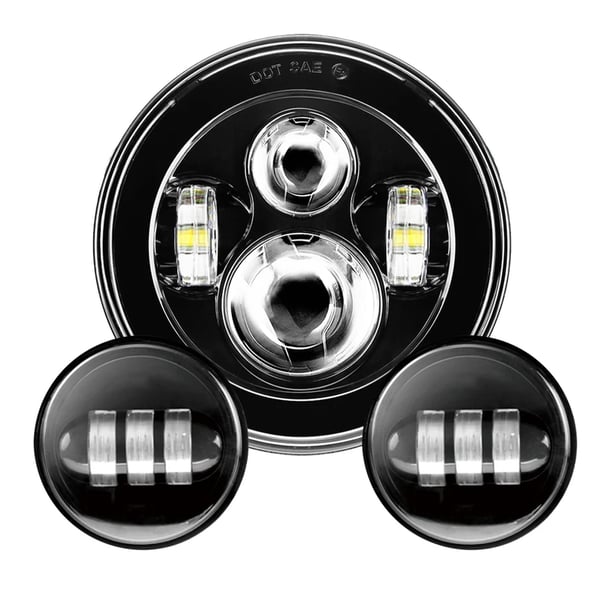 Image of #Sunpie 7" BLACK Harley Daymaker LED Headlight+ 4.5" Fog Light kit